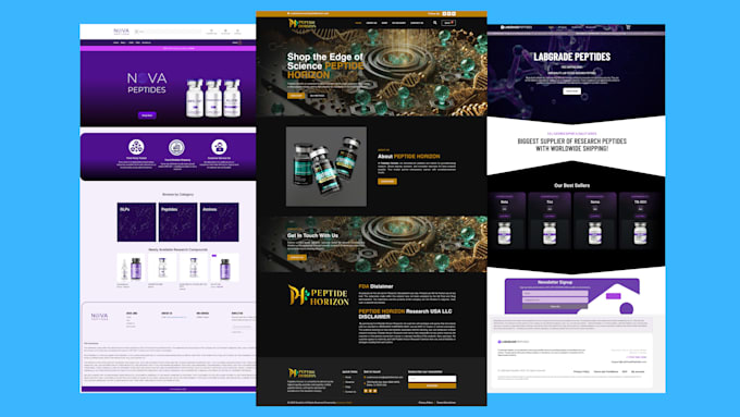 build peptide website research store nutraceutical supplement woocommerce