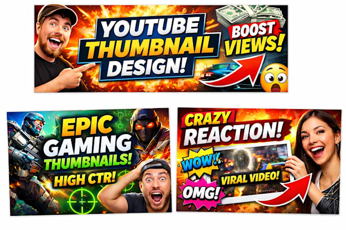 design eye catching youtube thumbnail
