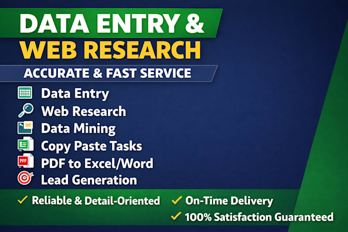 do accurate data entry, web research, data mining, and copy paste tasks