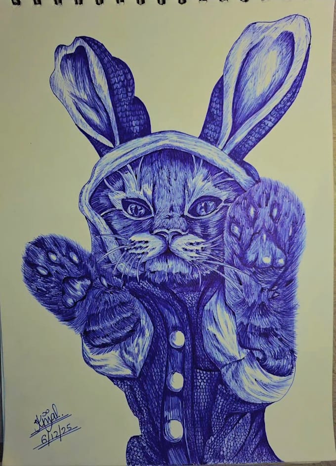 create highly detailed ballpoint pen potraits