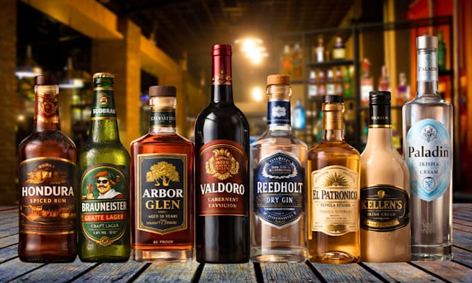 do bottle label design liquor label design wine gin rum beer vodka logo design