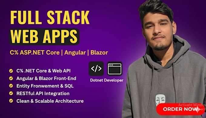 develop c sharp asp dot net core angular full stack web apps