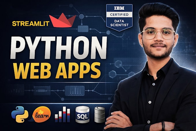 build python streamlit web app and dashboards