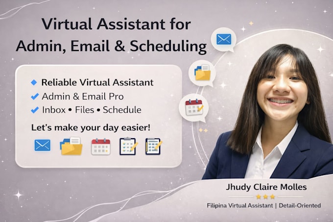be your virtual assistant for admin tasks email