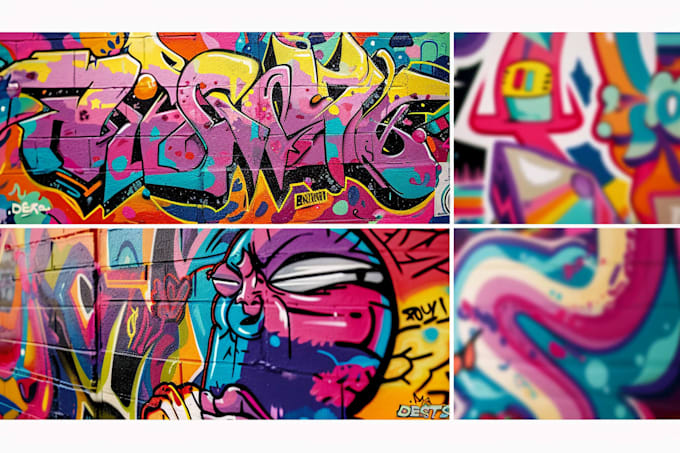 create custom graffiti art designs murals and wall arts