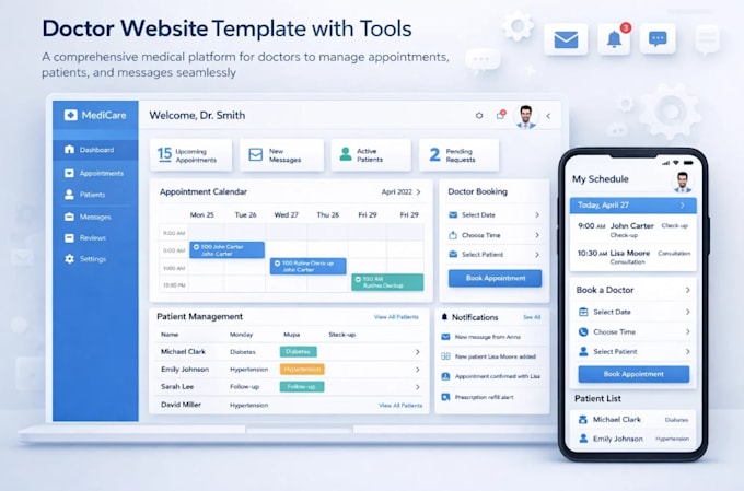develop doctor booking on bubble with schedule, client management, email alert