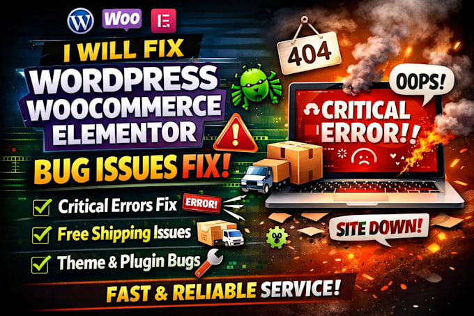 fix wordpress woocommerce elementor bug issues fix free shipping critical error