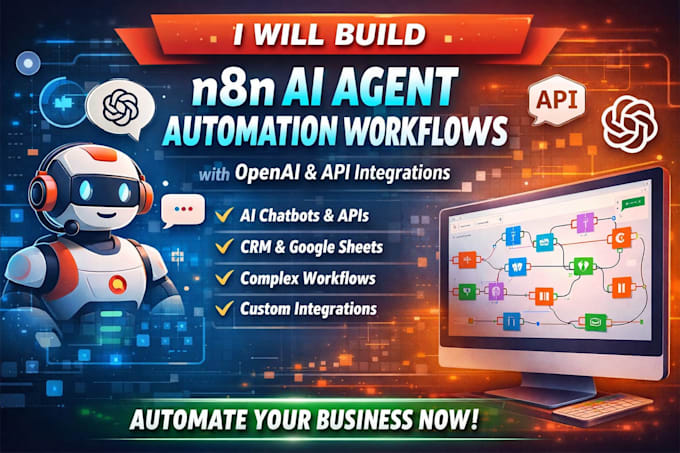 build n8n ai agent automation workflows with openai and API integrations