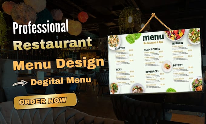 design digital menu, restaurant menu, food menu, TV screen menu board