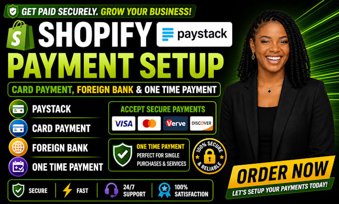 setup shopify paystack, card payment, bank transfer and one time payment