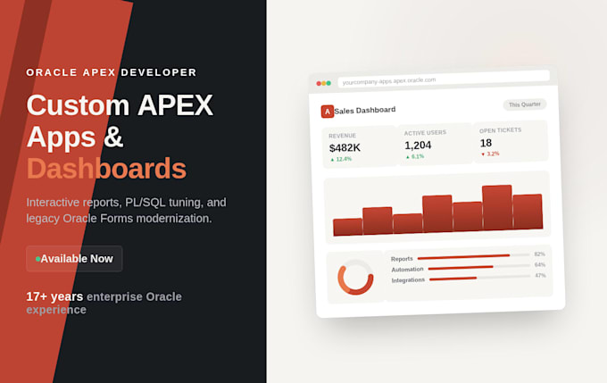 develop or fix oracle apex applications with modern UI and performance tuning