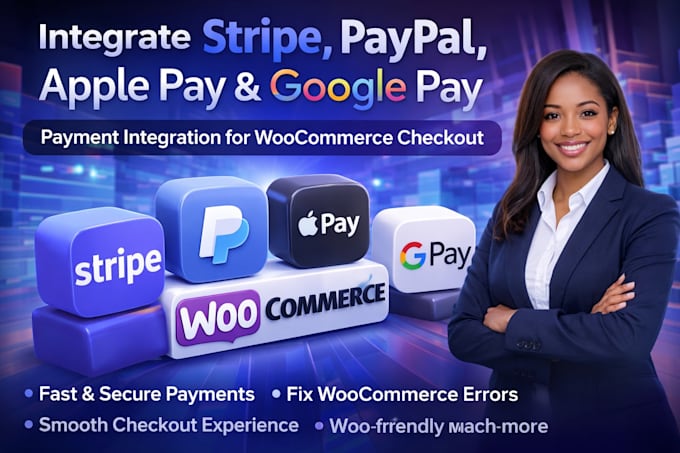 integrate stripe, paypal, apple pay, google pay in woocommerce checkout