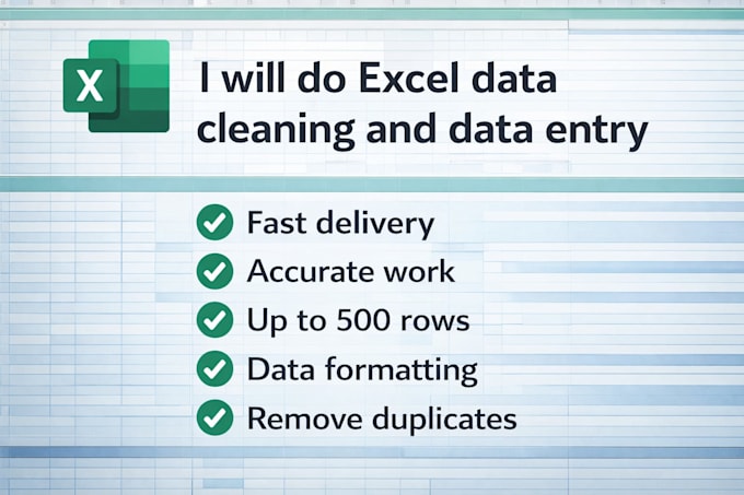 do excel data cleaning, formatting and data entry professionally