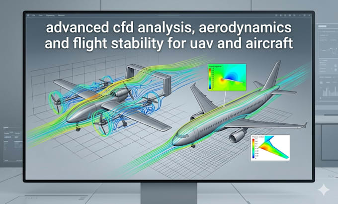 perform cfd analysis, aerodynamics and flight stability for uav and aircraft
