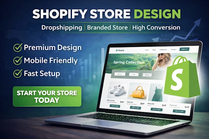 design shopify store build dropshipping shopify website