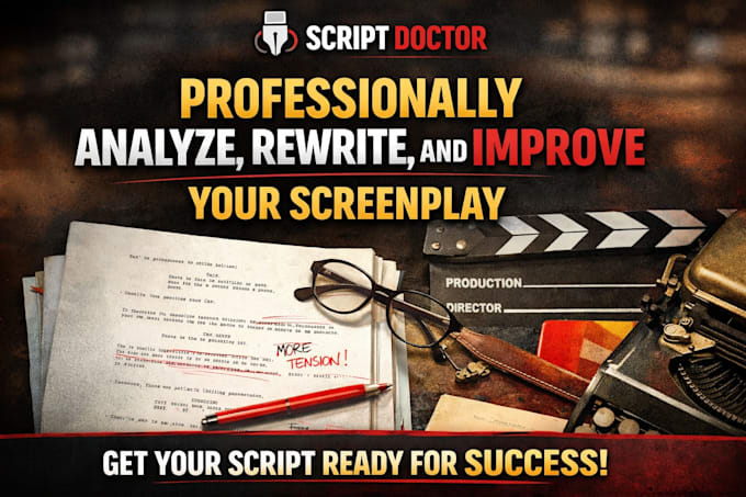 professionally analyze, rewrite, and improve your screenplay as a script doctor