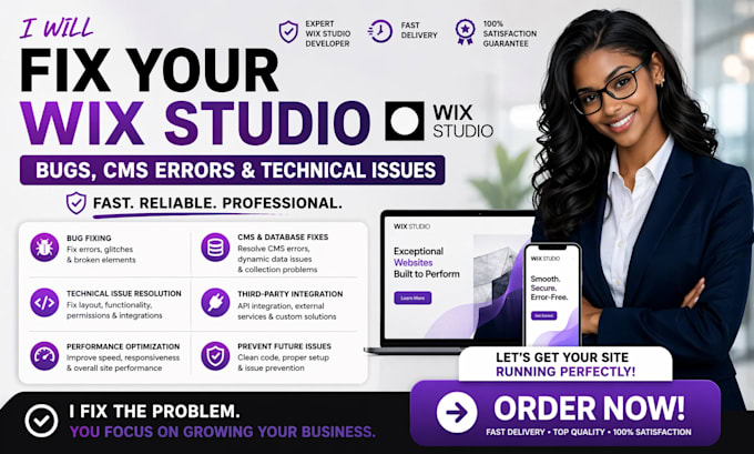 fix your wix studio bugs, cms errors and technical issues