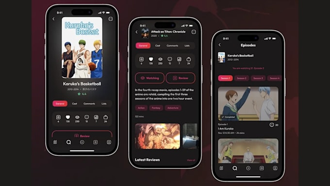 develop vertical anime video app, anime streaming app, anime series app or web