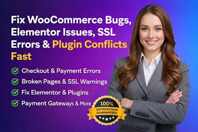 fix woocommerce bugs design SSL issues plugin conflicts elementor payment errors