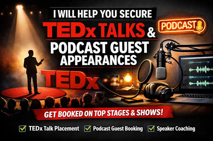 help you secure tedx talks and podcast guest appearances