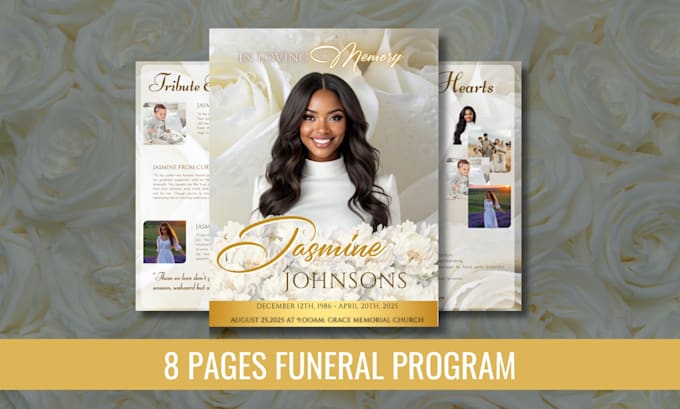 design a professional and elegant funeral program