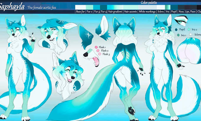 create a custom detailed fursona or furry oc reference sheet