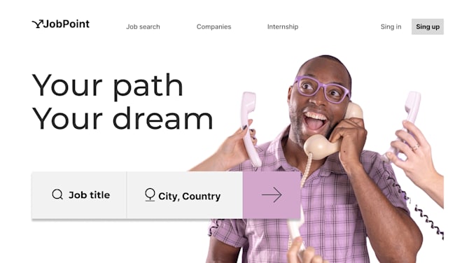 design landing page or full website UI UX prototype