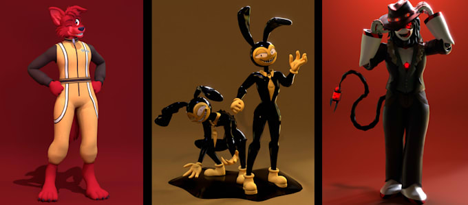 create a 3d model game character