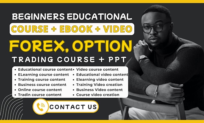 make forex trading course ebook writing, option, future day course, video course