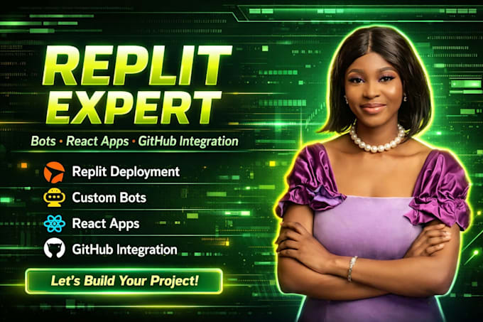 be your replit developer for custom bots, react apps, replit to github