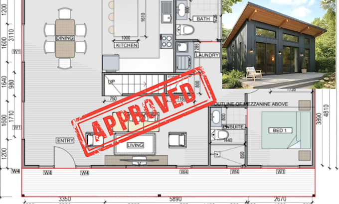 design modern adu and duplex architectural drawing for permit ready plan