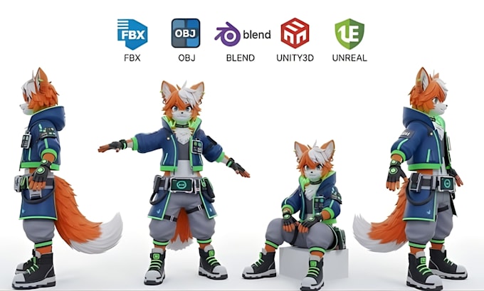 Custom vrc avatar, vr character vrchat avatar furry nsfw vrc 3d model ...