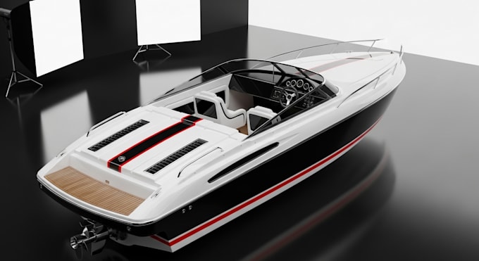 Modelo de navio 3d, design de barco, arquiteto naval, design de ...