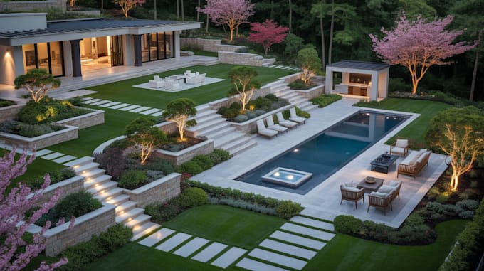 landscape design for backyard, patio, pool , frontyard your residential project