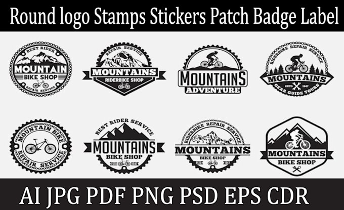 design circular round logo, badge, stamp, label, path, sticker, circular