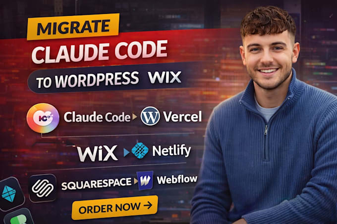 migrate claude code to wordpress wix claude code site to squarespace webflow