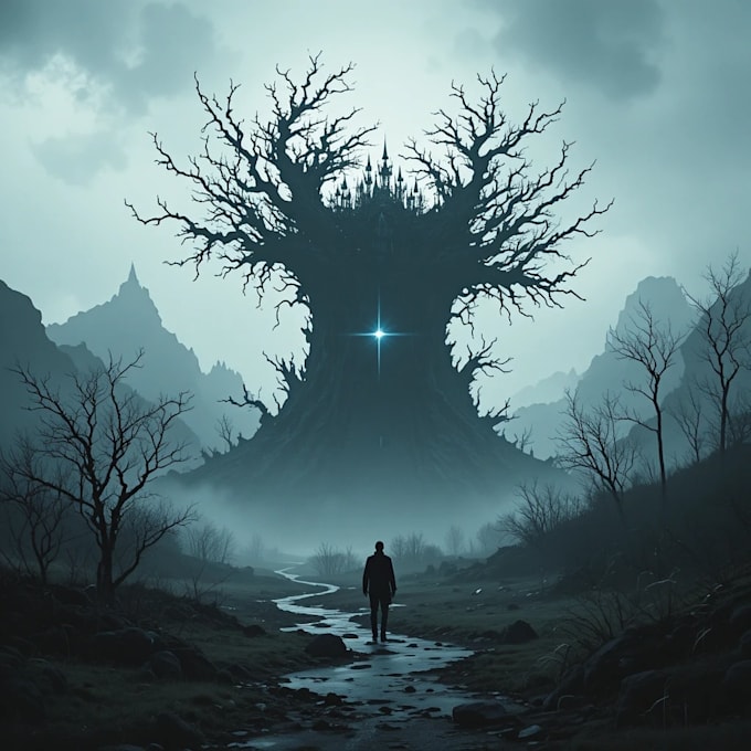 do mystical horror dark environment concept art or landscape