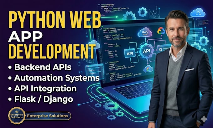 develop python web applications and backend apis with flask or django