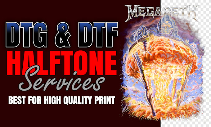 convert your design to halftone for dtg dtf high quality print