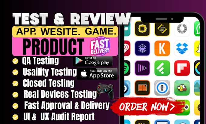 do QA testing, app testing, website testing and user testing for android and ios