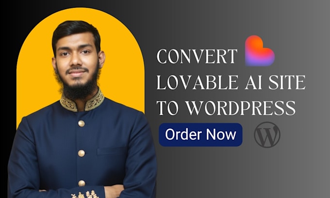convert lovable ai website to wordpress elementor website