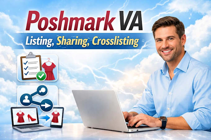 be your poshmark virtual assistant for listing, sharing and cross listing