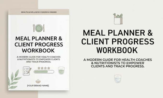 do minimalist meal planner, progress tracker, coach client onboarding workbook