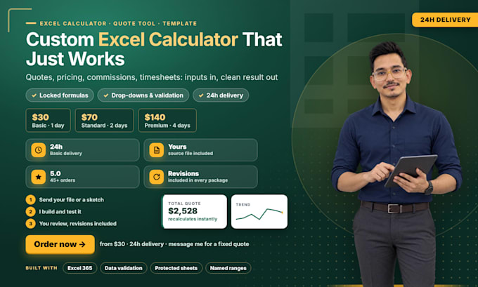 build a custom excel calculator or template for your business
