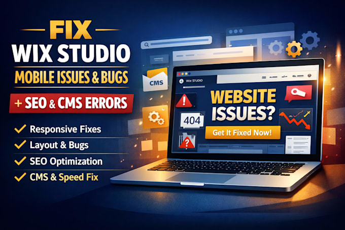 fix wix studio mobile issues, layout wix website bugs seo cms issues