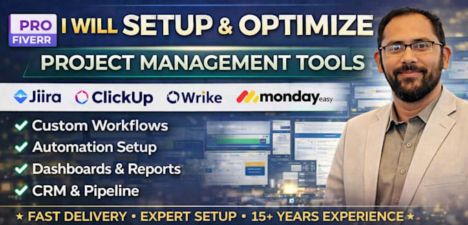 setup and optimize jira, clickup, wrike, easy redmine and pm tools