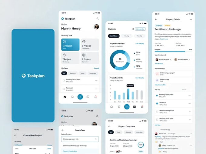 develop task management app, project management, productivity mobile app