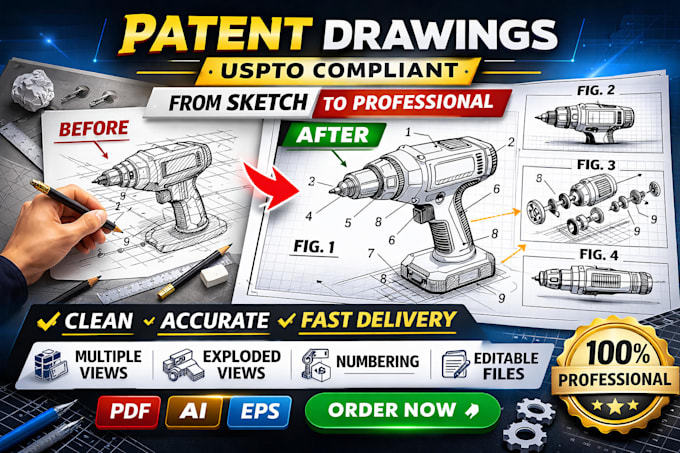 design clean and accurate patent illustrations