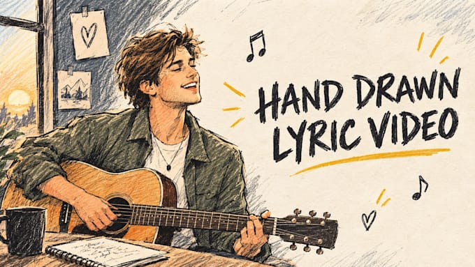 create a hand drawn lyric video with custom animation