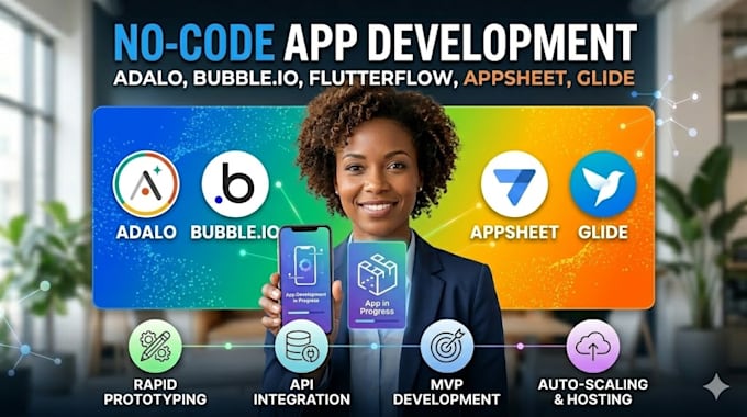 Costruisci app senza codice usando adalo, flutterflow, bubble io ...
